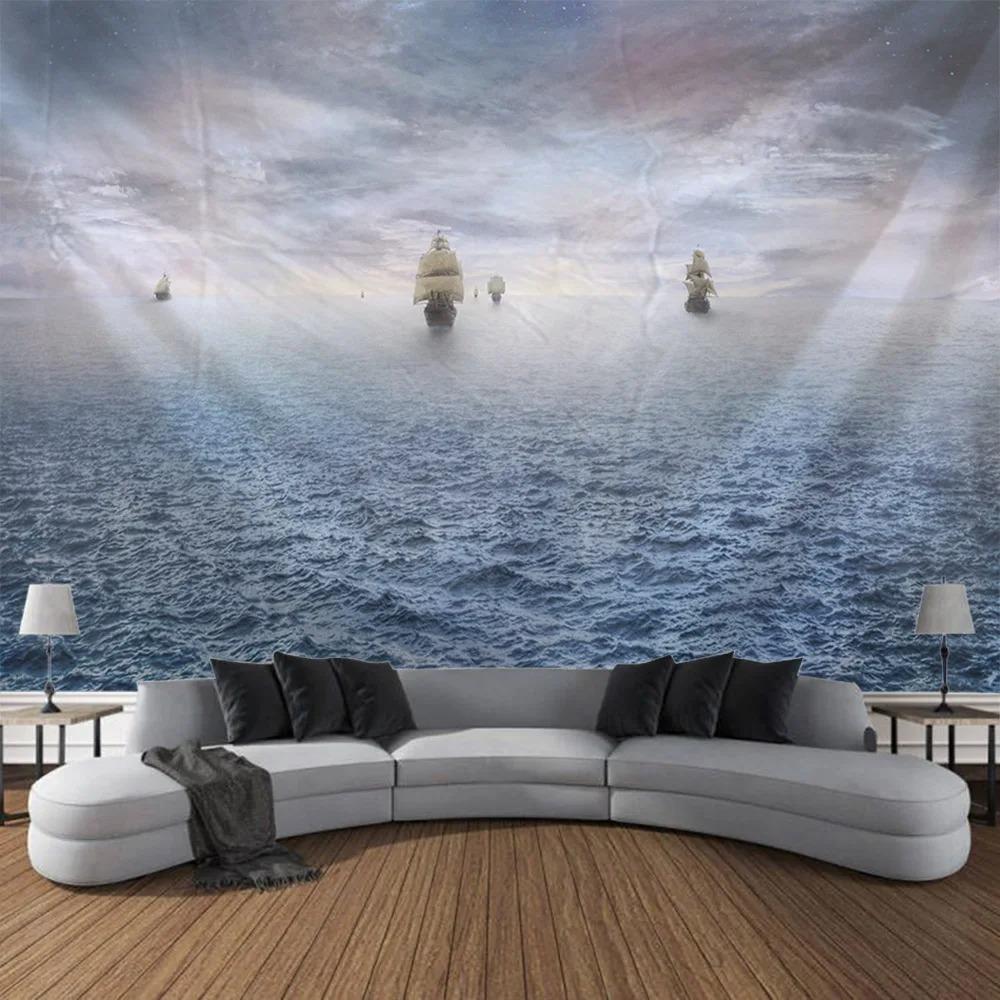 Nautical Scenery Pirate Pattern Tapestry Bedroom Living Room Tapestry Home Wall Decoration Tapestry