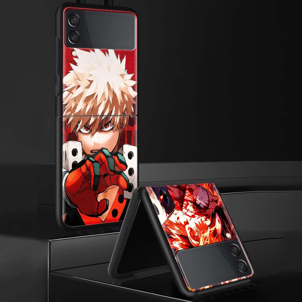 Bakugou Katsuki MHA My Hero Phone Case For Samsung Galaxy Z Flip 7 6 5 4 3 5G Shockproof Cover Z Flip7 Flip6 ZFlip5 Flip3 Flip4