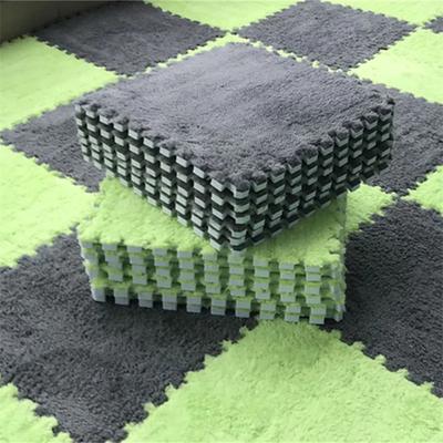 Plush Interlocking Mat Tiles Play Mat Foam Puzzle Mats Bedroom Living Room Decoration Interlocking Area Rugs Home Floor Decor 30*30CM