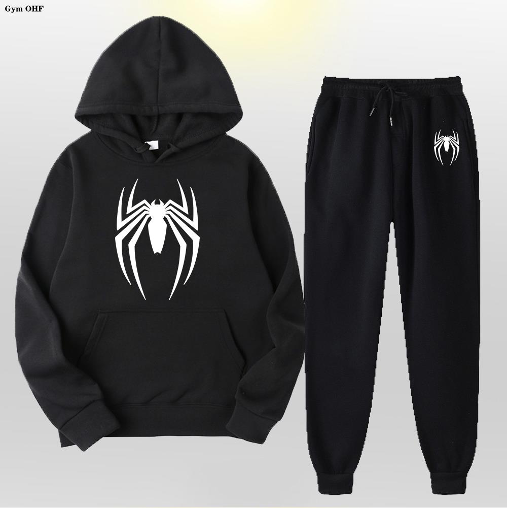 Women Men's Tracksuit Spider 2 Pieces Set Sweatshirt + Sweatpants Sportswear Hoody Casual Streetwear Men Clothing Hoodies Suit