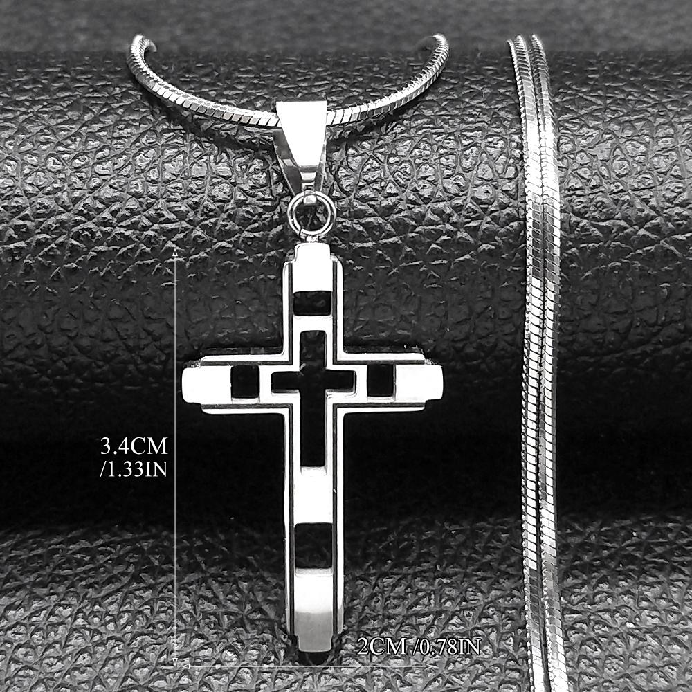 Cross Stainless Steel Choker Necklace for Man Gold Color Men's Chain Necklace Jewelry Corrente Masculina N1173S02