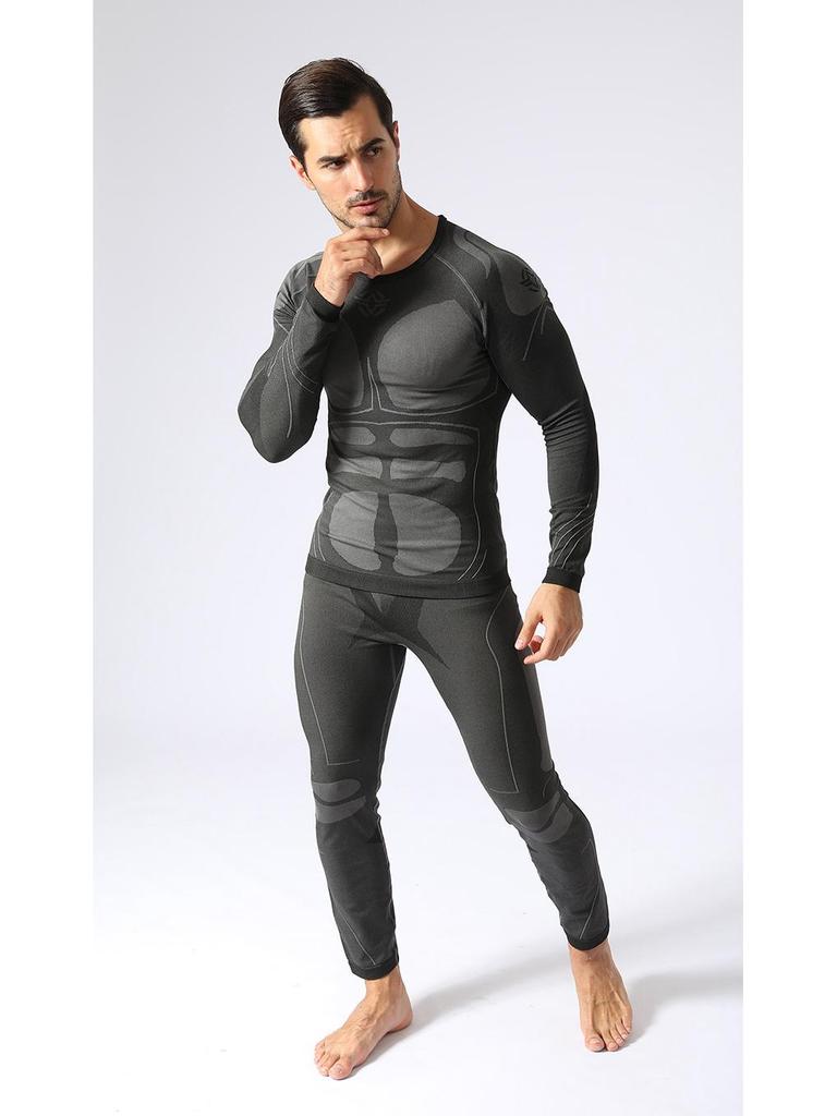 Men's Slim-Fit Warm Cycling & Running Fitness Set for Autumn/Winter