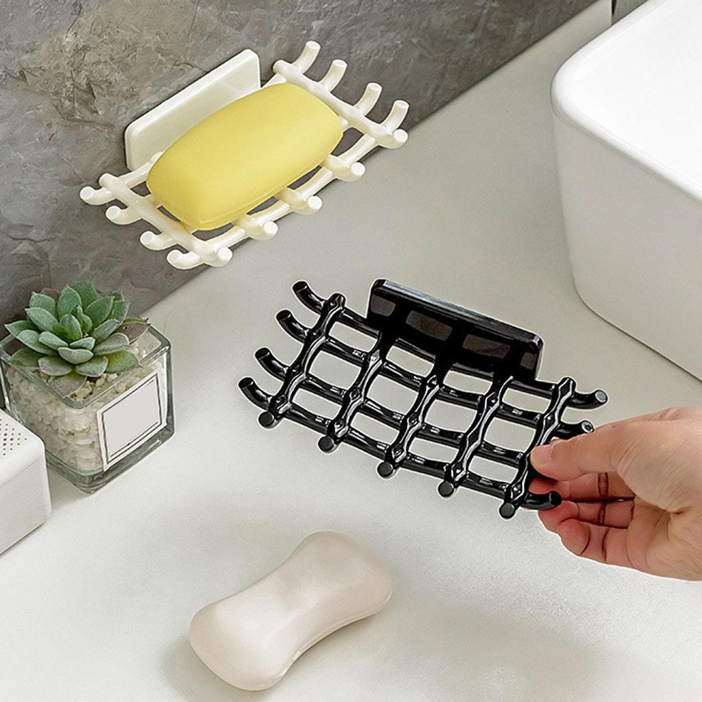 Soap Box Wall Mounted Drainage Shelf For Home Use No Punching High-end Bathroom Space Saving Adhesive Soapbar Holder