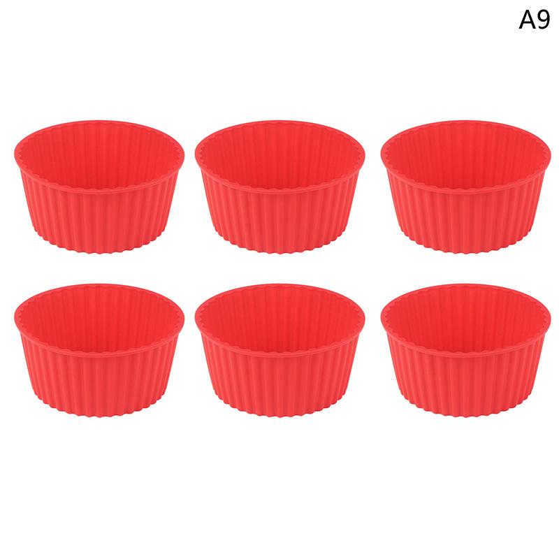6 buc silicon tort mucegai rotund Muffin Cupcake copt mucegai Air Fryer bol reutilizabil Diy tort decorare instrumente bucătărie copt mucegai
