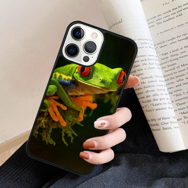 Blue Frog Tropical Rain Forest Phone Case Back Cover for iPhone 17 Air 16 15 14 13 11 12 Pro Max Plus Fundas