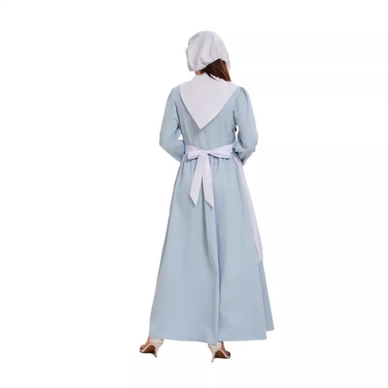 Halloween Adult New Maid Maid Blue and White Maid Dress Drama Performance Costume