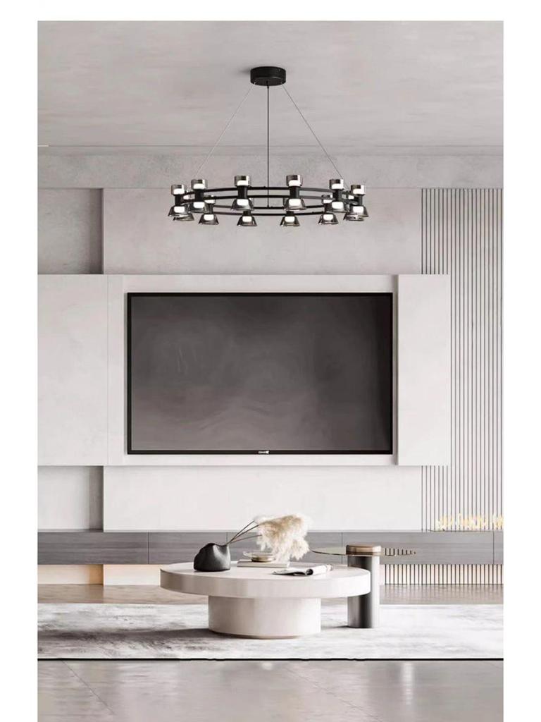 Modern Italian Minimalist Glass Chandelier for Living Room or Bar