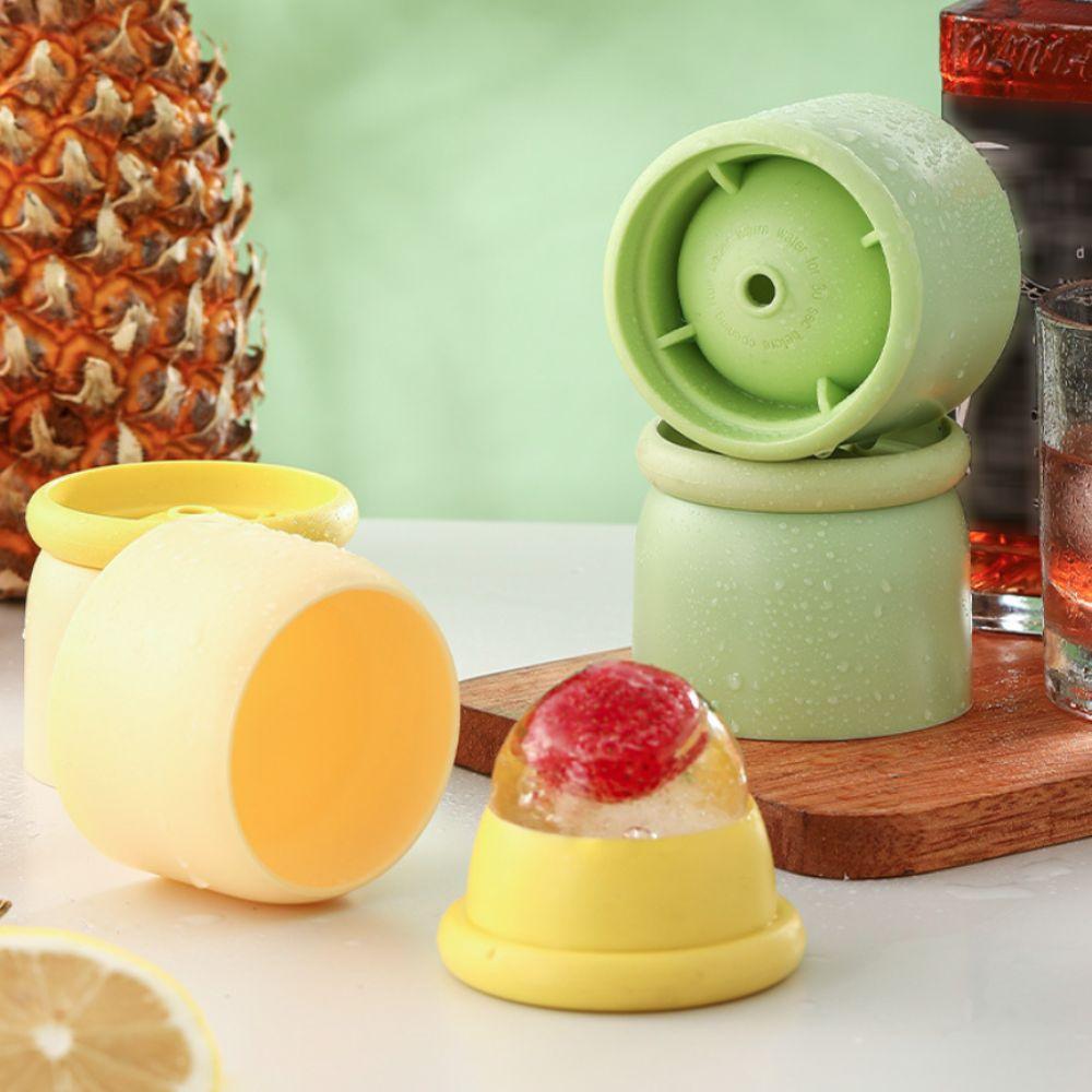 2PCS Easy Demolding Spherical Shape Ice Cube Mold Food Grade Silicone Ice Sphere Maker  Drink