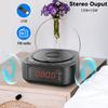 CD Player Alarm Clock USB Charging Dimmable Display Desktop Bluetooth Radio CD Player with Speaker Remote Control for Bedroom