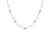 Adjustable Blossoms Necklace With Imitation Pearls Detail Sturdy Copper Chain For Casual Or Formal