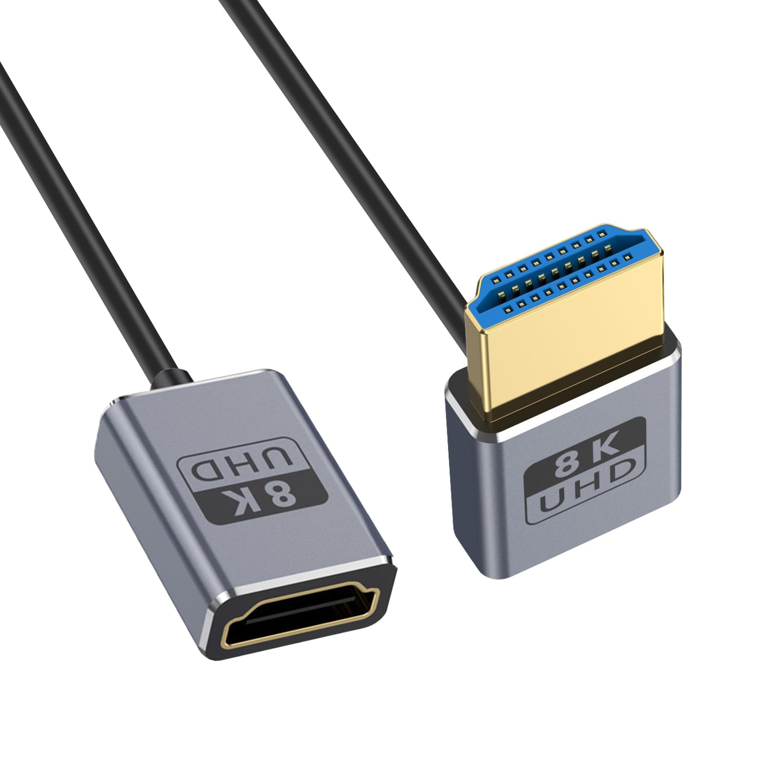 

Duttek 8K HDMI Short Right Angle HDMI Male to Female Right Angle HDMI Extension Speed 48Gbps HDMI Cord Supports Dynamic Compatible with Xbox One and