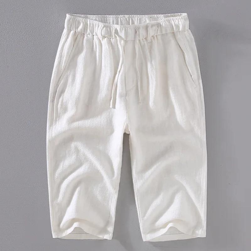 Japanese Retro Style Cotton Linen Men's Shorts Casual Breathable Joggers Men Summer Fashion Beach Baggy Short Pants Thin Straight Cropped Trousers