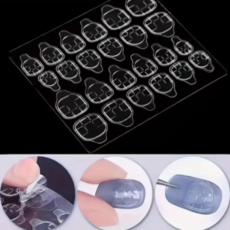 Double Sided Nail Jelly Glue Transparent Fake Nail Art Tape Adhesive Stickers DIY Reusable Nail Accessories