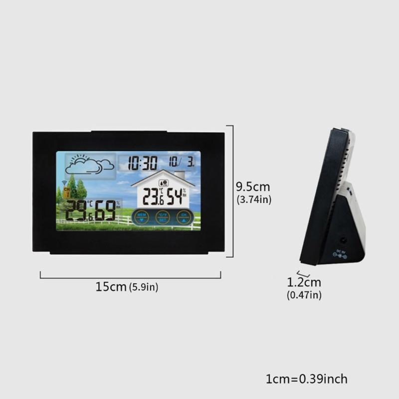 Wireless Weather Forecast Station Featuring 433MHz Remote Sensors Digital Calendar Alarm Temperature Humidity Monitor