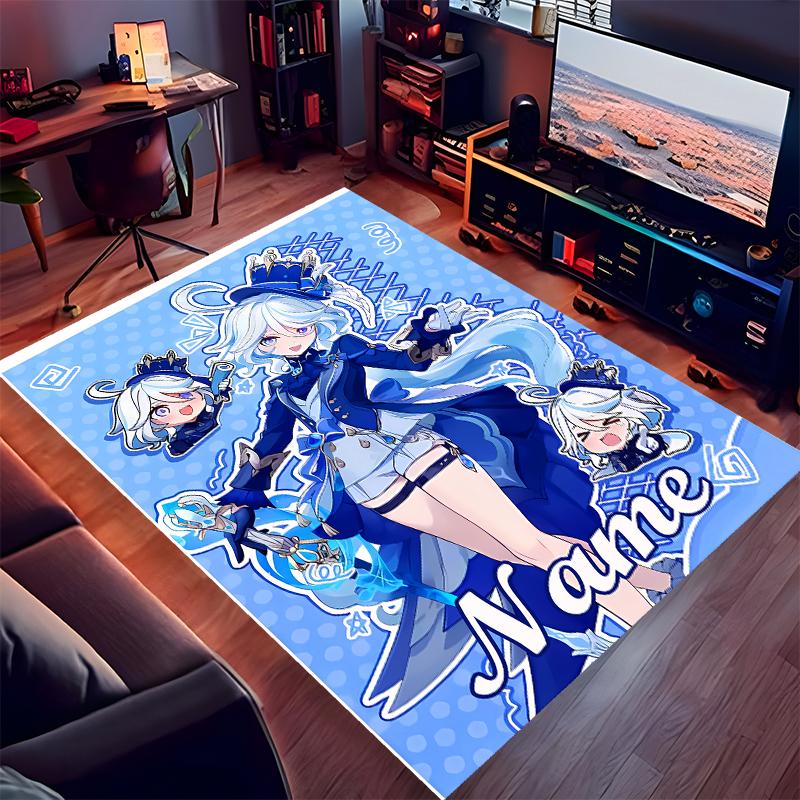 Custom personalization Genshin Impact Furina Print Area Rug - Soft, Washable Non-Slip Indoor Mat,Living Room,Home&Office Decorative Rug