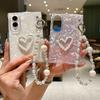 Fashion Love Pearl Bracelet Shell Pattern Phone Case for Samsung Z Fold 8 Wide Shockproof Lens Protrusion Portable Slim Cover