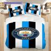 Manchester City Emblem Three-piece Set (1 * Duvet Cover + 2 * Pillowcase, Without Core) 2DFlat Duvet Cover and Pillowcase Christmas Birthday Gift