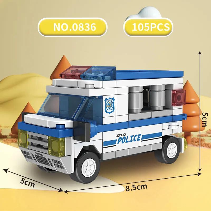 Funny car building blocks toys, sliding cars, city themed simulation vehicles, exquisite interior decorations, gifts for child