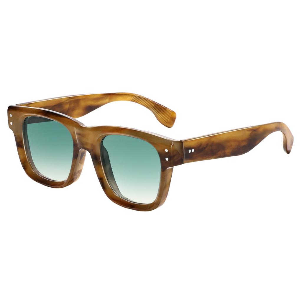 SHEEN KELLY Retro Thick Square Sunglasses for Men and Women Trendy Rectangular Tortoiseshell Frame with Black 70s and 80s Style Eyewear Shades,