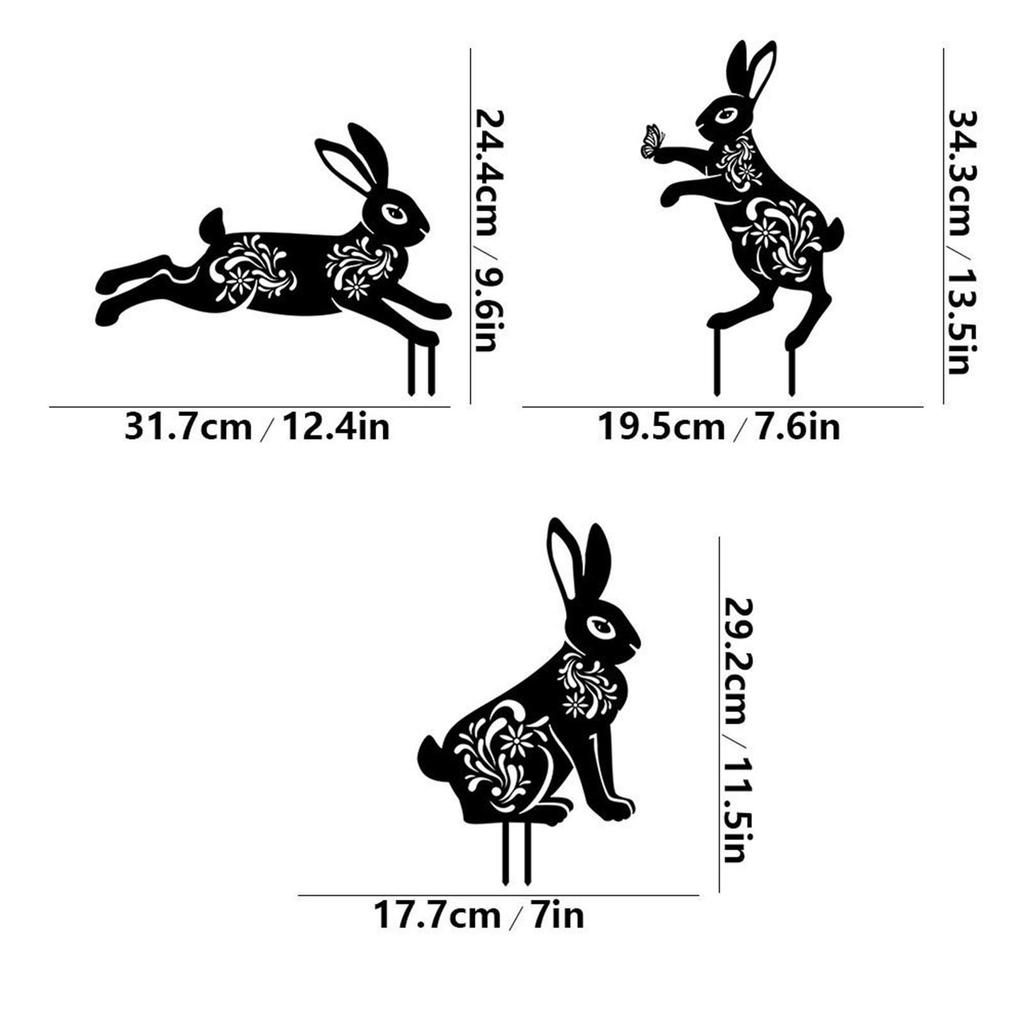 3 Pieces Animal Shape Garden Stakes Ideal Gift Metal Cute Easy to Install Yard Decors for Outdoor Garden Backyard Courtyard Yard
