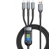 100W Fast Charging 3-in-1 Luminous Cable - Android & Type-C Combo