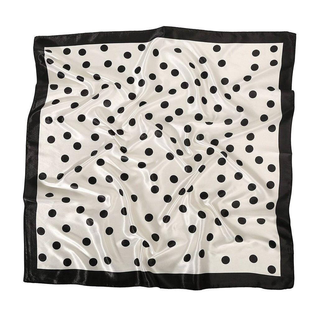 Silk Satin Dot Print Square Scarf 90cm Silk Scarf New Head Wraps  Daily Party