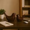 Creative Brown Glossy Ceramic Birds Figurines Home Decorations Accessories Party (Pack of 2, Brown)