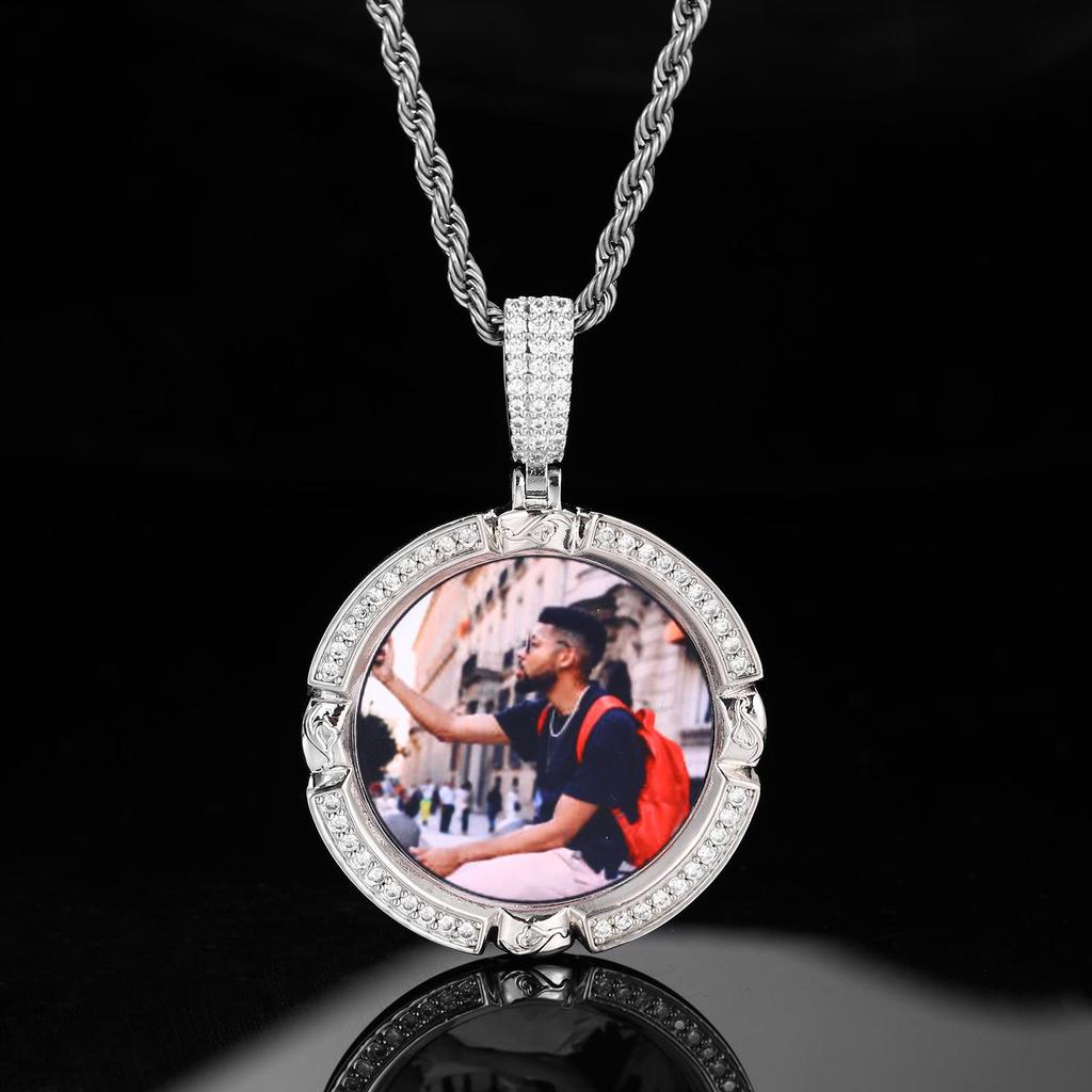 European & American Hip Hop Photo Necklace - Customizable Pendant for Women
