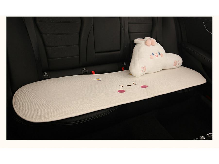Universal Car Seat Cushion - Cute Cartoon Bear Design for Leapmotor C10/B01/B10/C11, Cotton Linen Fabric for All Seasons