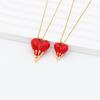 Xiyin 3D Drip Oil Heart Pendant Necklace Jewelry Accessories