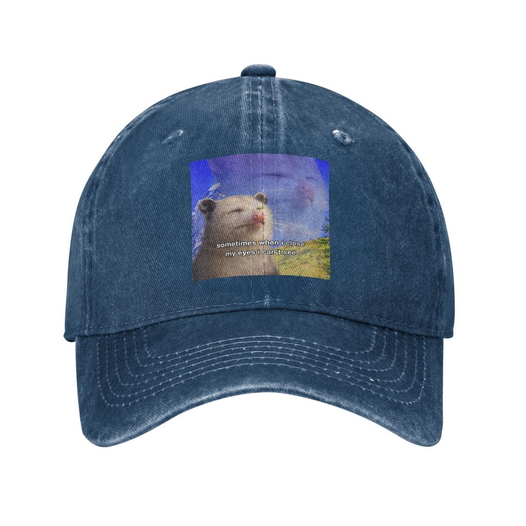 Sometimes When I Close My Eyes I Cant See Washed Baseball Cap Sun Trucker Hat Spring Women Unisex Running Hippie Baseball Caps