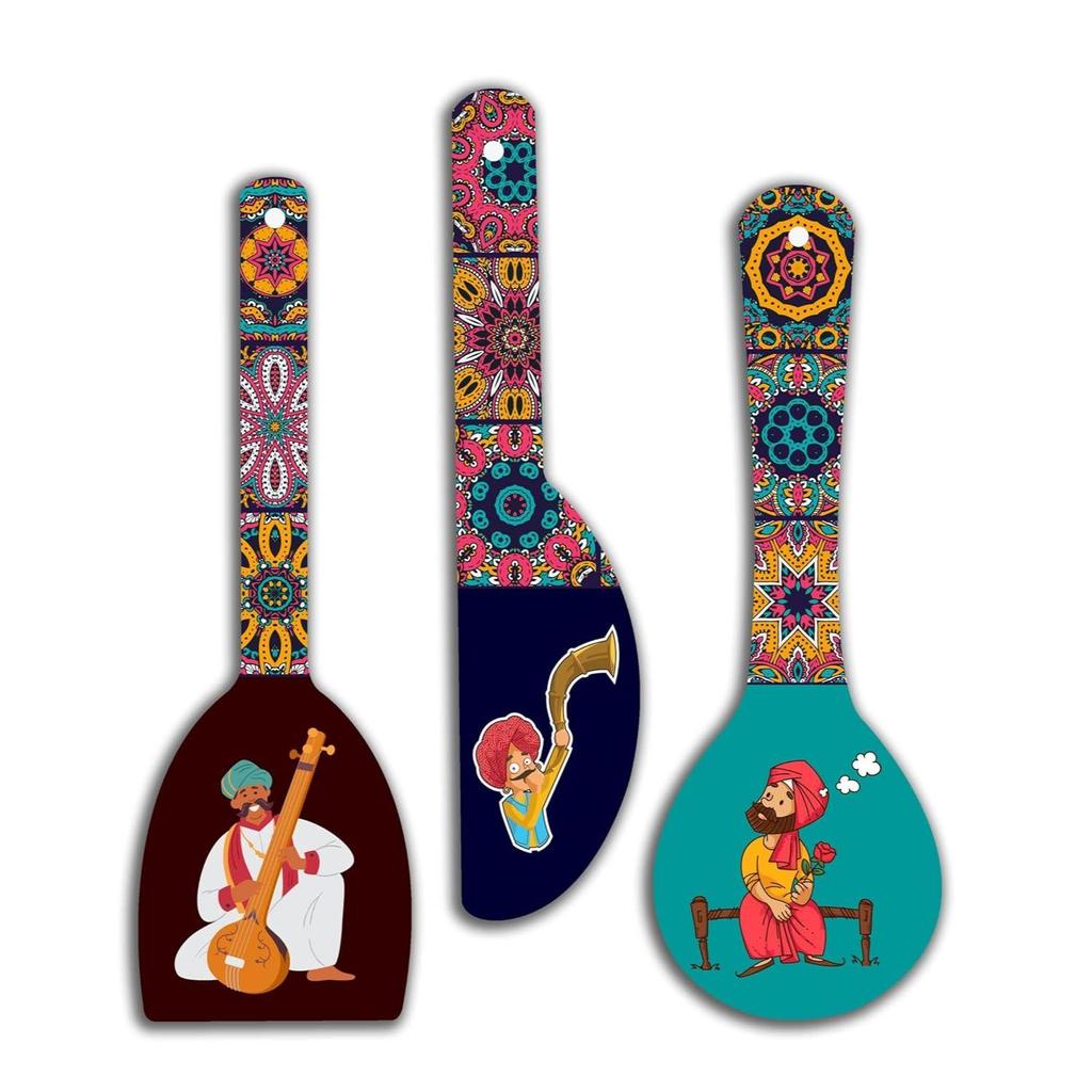 paintings Rajasthani culture spoon shape Mdf Wooden Wall Hanging Home Decor Plates, wall painting, wall hanging For home decoaration