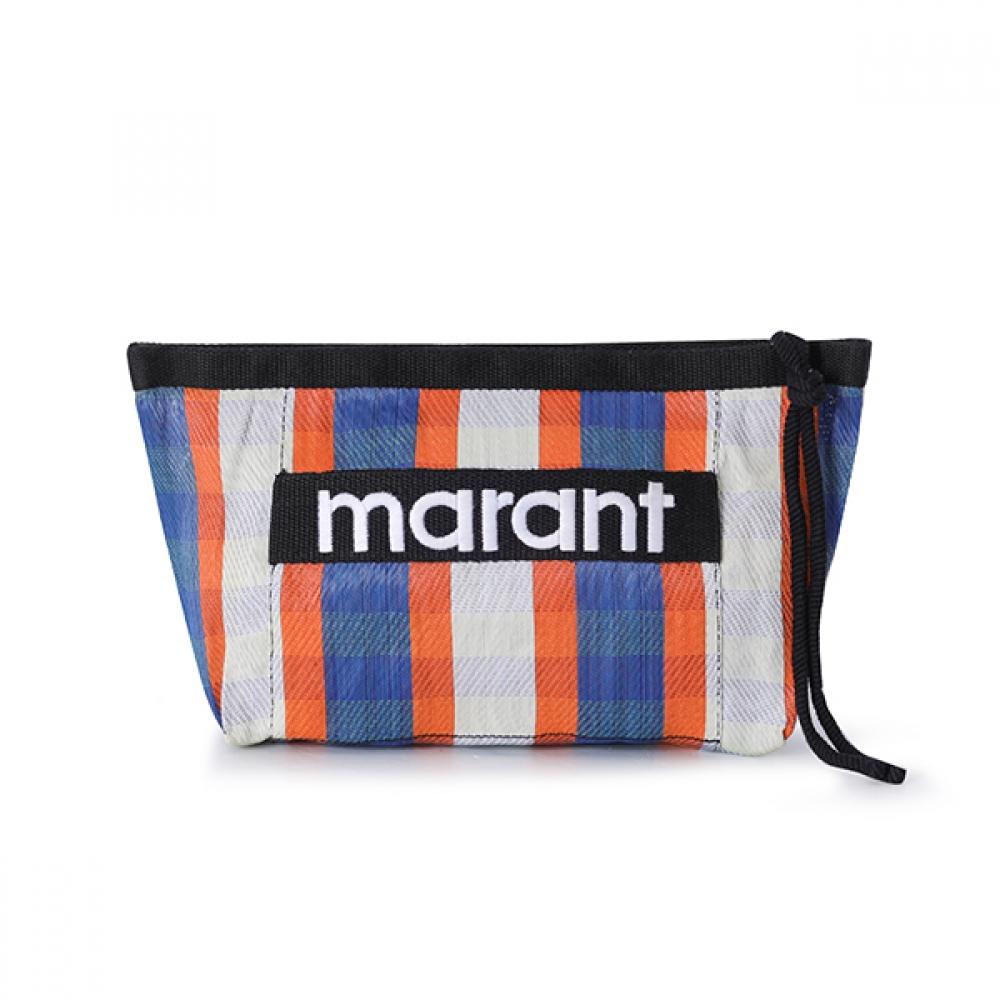 

Isabelle Marant Po0001fa A1x17m Whbo Powden Powden Powden Сумка-косметичка с логотипом в полоску PO0001FA A1X17M WHBO