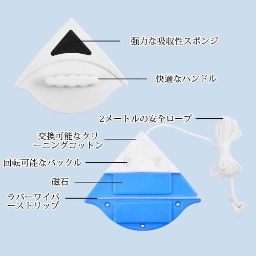 Double-Sided Glass Cleaner, Dedicated Glass Cleaning Tool, 16*12.5cm, Double-Sided Side Wiper for Double-Sided Window Cleaning, Window Wiping, Drop Pr