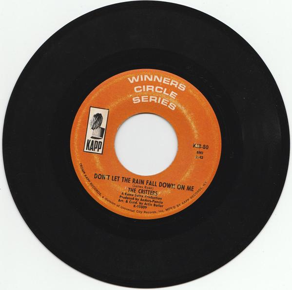 

7-дюймовая пластинка CRITTERS Dont Let The Rain Fall Down On Me KJB80 Kapp Records США Поп Б/у