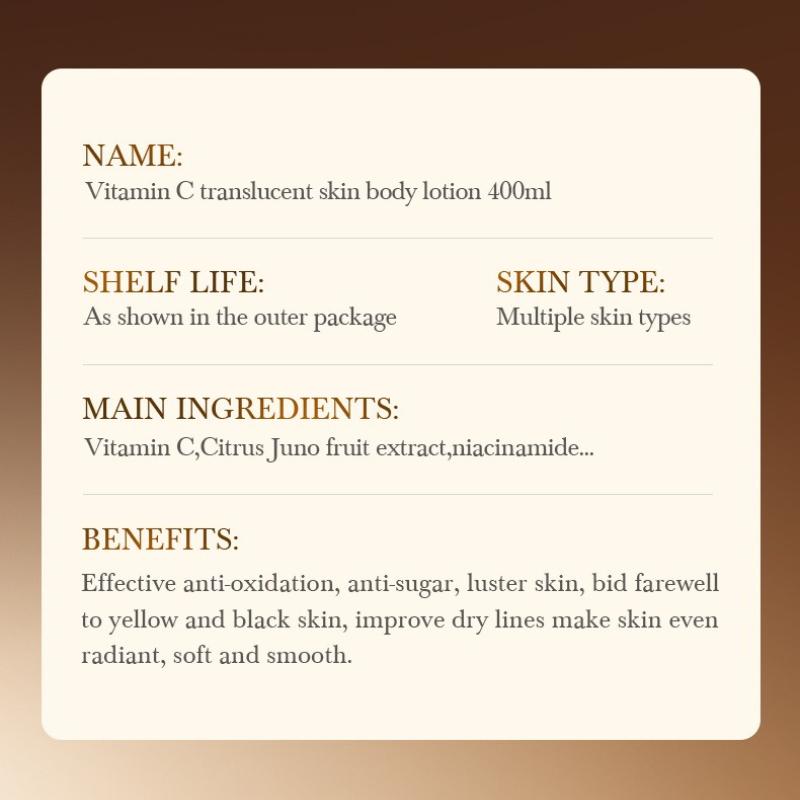 Vitamin C Brightening Body Lotion SADOER Moisturizing Body Lotion