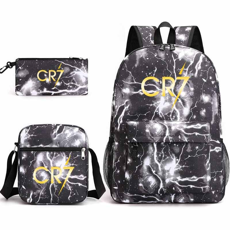 Youth Fashion Backpack Shoulder Bag Pencil Case Children'S Student School Bag 3-Piece Set