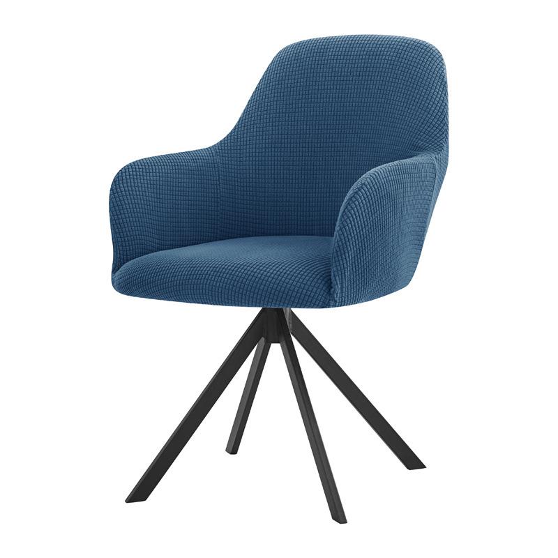 Nordic Style Universal Semi-Circular Dining Chair Cover with Fully Enclosed High Curved Armrests