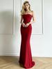 Elegant European Strapless Pleated Long Dress - Slimming & Hip-hugging Design