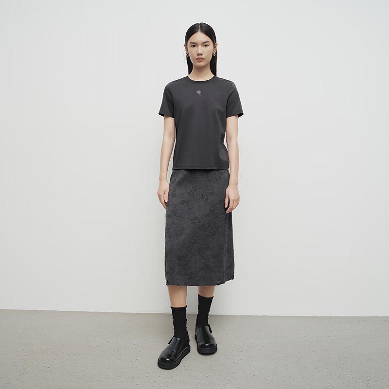 Broadcast Women's Knitted Jacquard Mid-Length Straight Skirt