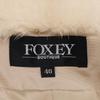 FOXEY BOUTIQUE [Good Condition] 23158 Silk X Mink Fur Waist Tuck Belted Long Coat 40 beigeUsed