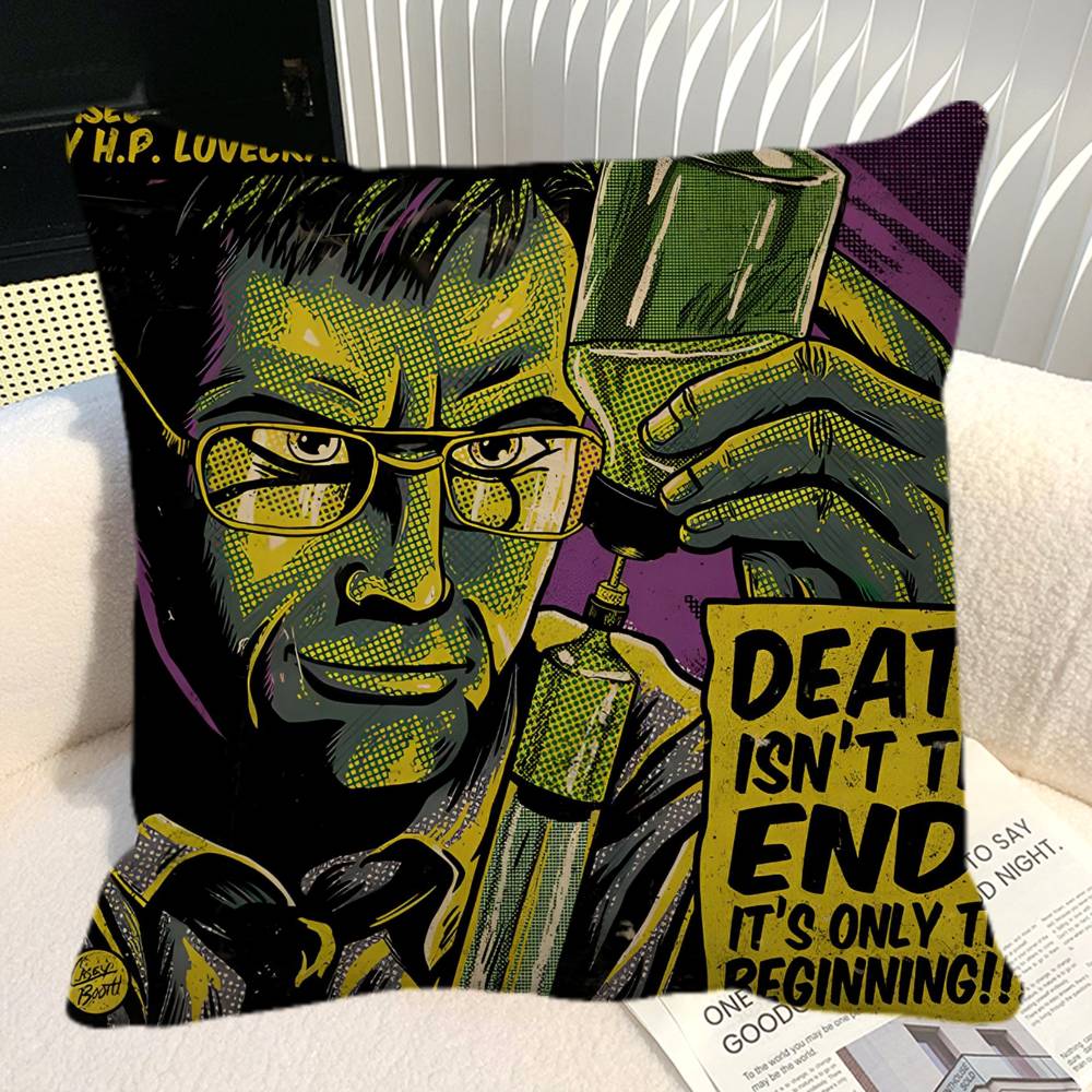 Horror Funny Movie R ReAnimator Retro Pillow Case Square Pillow Bedroom Sofa Leisure Comfort Cushion Car Home Decoration
