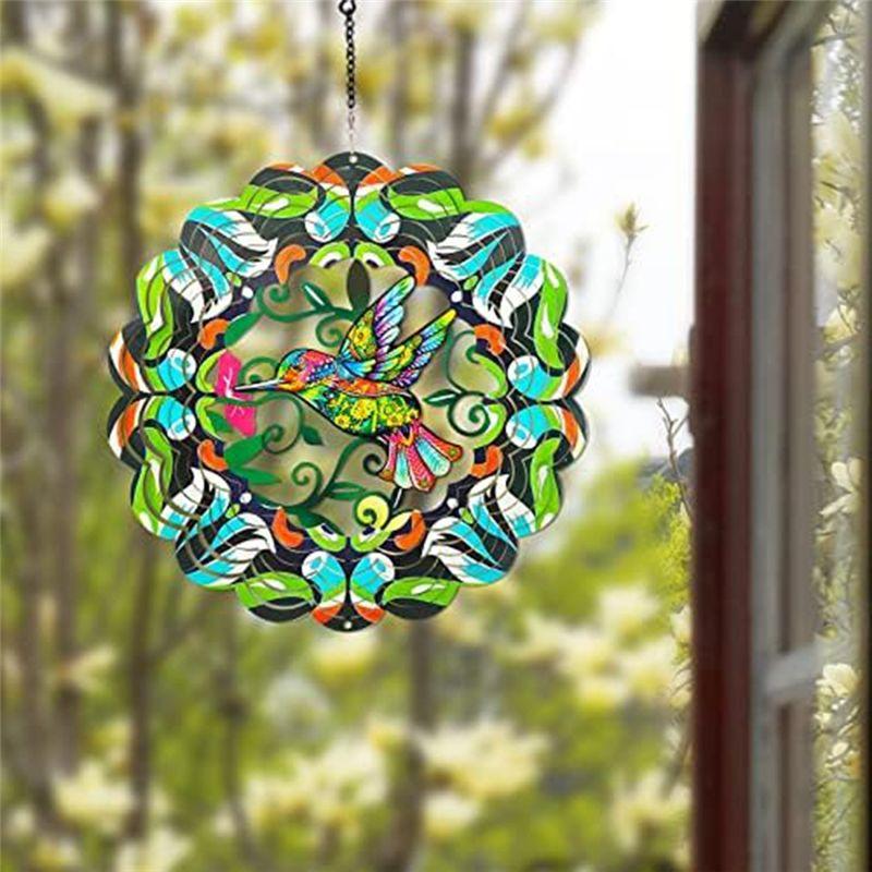 A20F-Bird Metal Wind Spinner Hanging Wind Spinner Suitable For Outdoor And Indoor Decoration, Rotating Wind Chimes