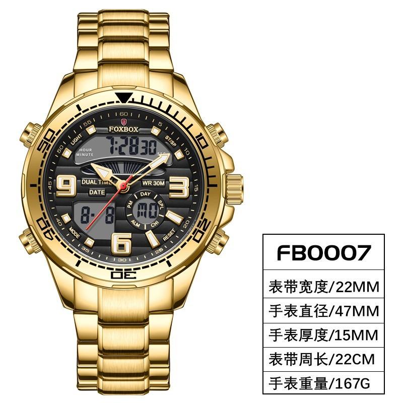 Foxbox Digital Men's Watches Top Luxury Sport Quartz Wristwatch Steel Military Waterproof Clock Quartz Wristwatch Reloj Hommes