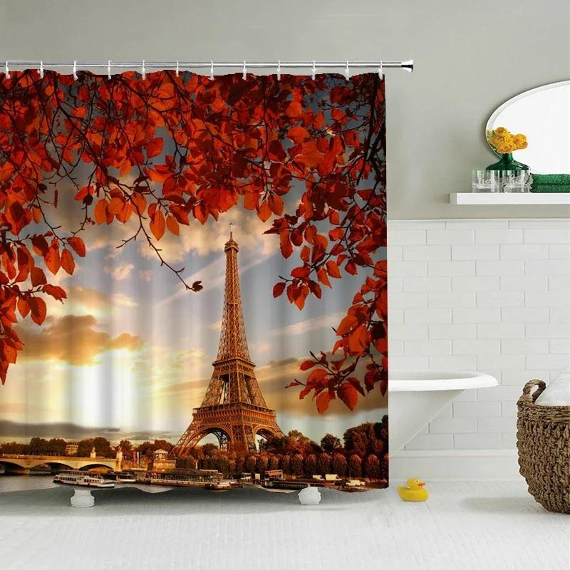 Natural Forest Tree Scenery Shower Curtain Bathroom Waterproof Polyester Fabric Bathroom Curtain 3d Printed Bath Screen Mat