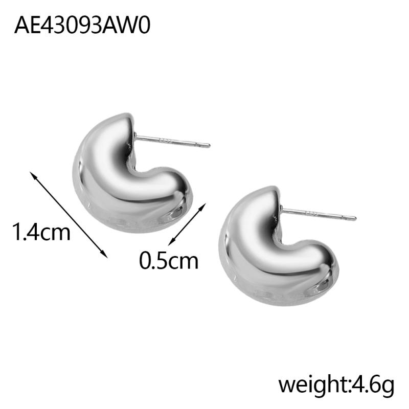 

CARLIDANA Connected Double Ring Gold Color CC Shape Earrings Stainless Steel Pvd Gold Plated Stud Earrings For Women Jewelry