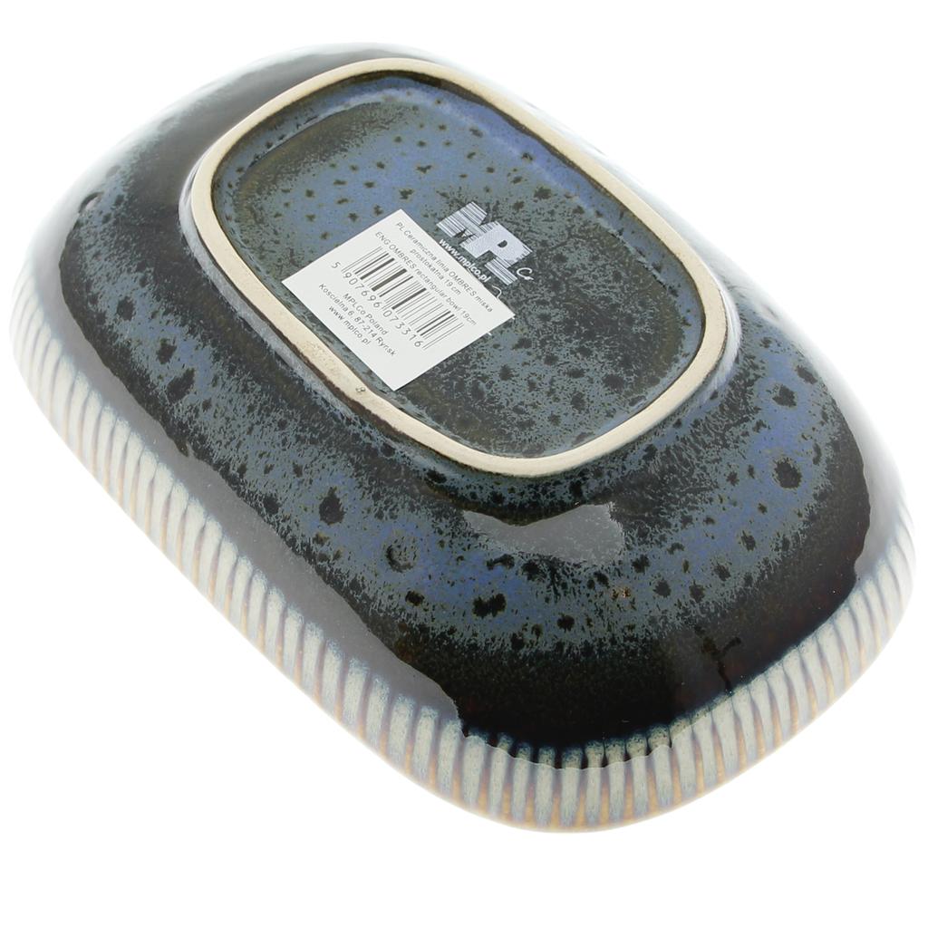 Ceramic Rectangular Bowl 19 Cm Ombres Navy Blue Dark Green 500 Ml