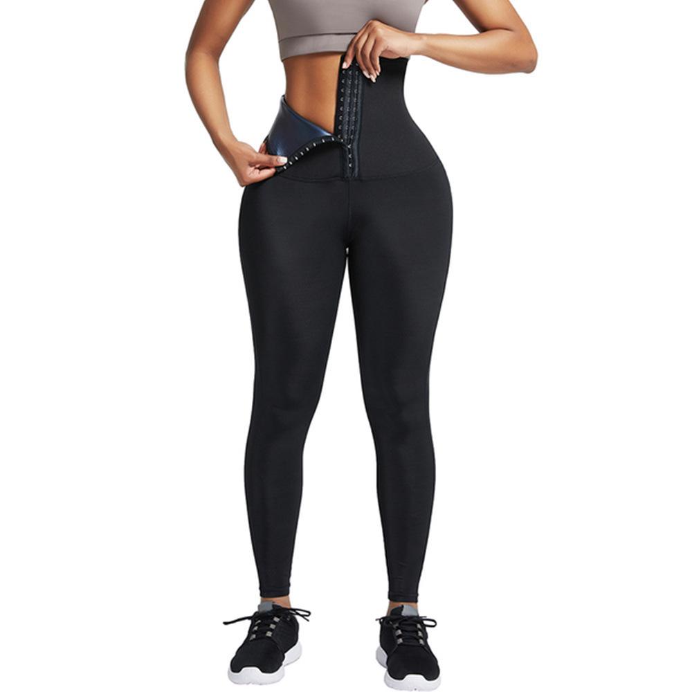 Women's High-Waist Tummy Control Sweat Pants with Hip-Lifting and Row Button Design