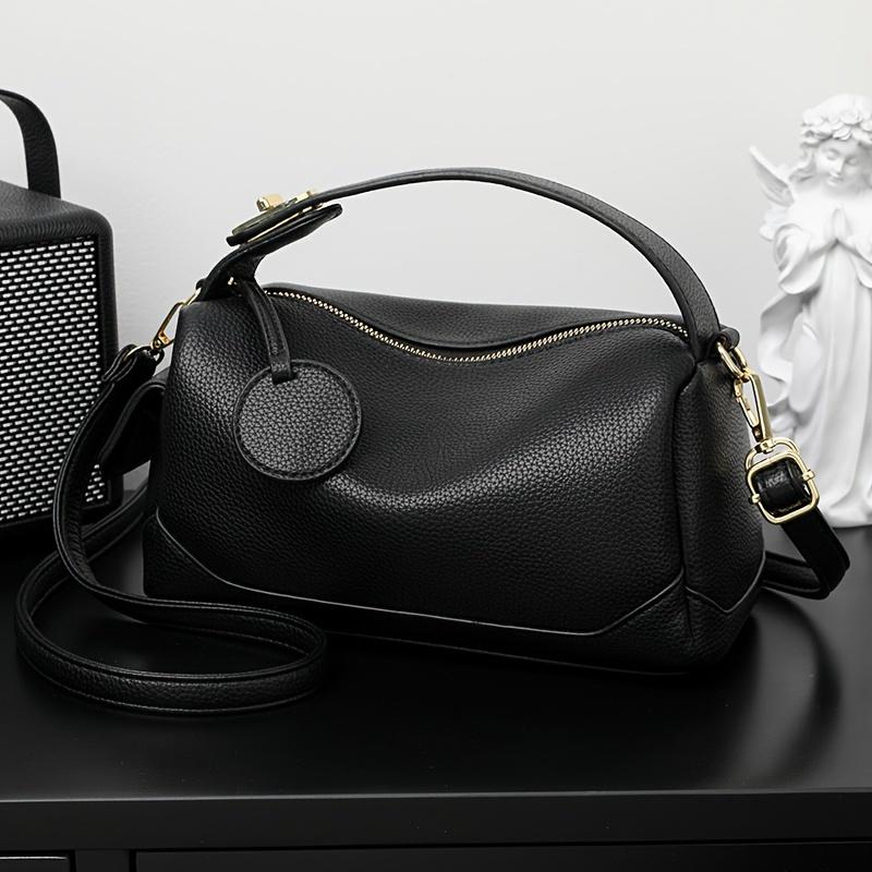 

1pc Minimalist Solid Color Boston Bag with Multi-Pocket Design Lightweight Crossbody Handbag for Women