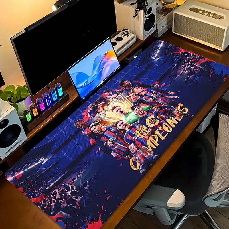 Barcelona Großer Gaming-Tischkissen Rutschfest Laptop Tablet Großes Mauspads XXL Matte Mini-PC Spielmatte Mit Verriegelungskante